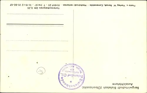 Ak Beiersdorf Oberlausitz, Bieleboh, Aussichtsturm, Bergwirtschaft