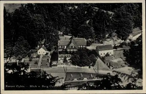 Ak Oybin in der Oberlausitz, Blick vom Berg Oybin auf Ort