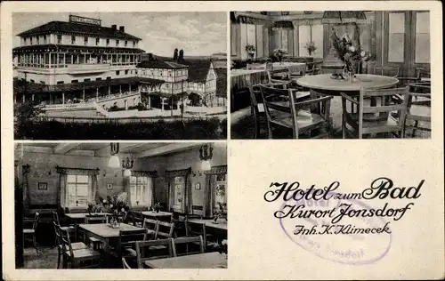 Ak Jonsdorf in Sachsen, Hotel zum Bad, Inh. K. Klimecek