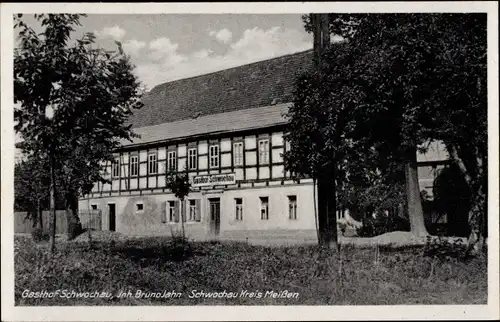 Ak Schwochau Lommatzsch Sachsen, Gasthof Schwochau, Inh. Bruno Jahn