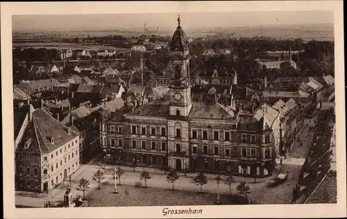 Ak Großenhain in Sachsen, Rathaus, Teilansicht der Stadt