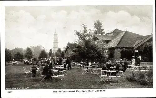 Ak Kew Borough of Richmond upon Thames London, Kew Gardens, The Refreshment Pavilion