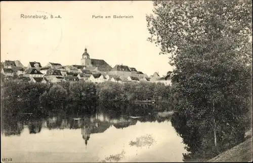 Ak Ronneburg in Thüringen, Partie am Baderteich