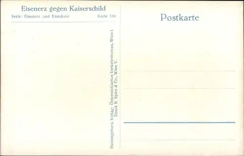 Ak Eisenerz Steiermark, Teilansicht gegen Kaiserschild