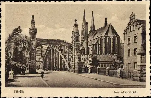 Ak Görlitz Oberlausitz, Neue Altstadtbrücke