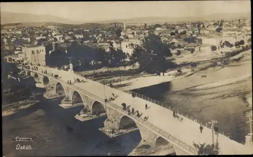 Foto Ak Uesküb Mazedonien, Bazarstraße, Moschee, Zigeunerviertel, Wilhelmsplatz