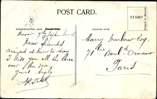 Ak Dover Kent England, Sea Front and Castle