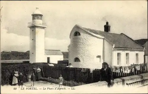 Ak Le Portel Pas de Calais, Le Phare d'Alprech