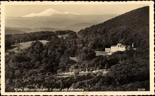 Ak Wien 19 Döbling Österreich, Höhenstraße, Cobenzl, Schneeberg