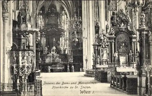 Ak Wien 1 Innere Stadt, Inneres der Dom- und Metropolitan-Pfarrkirche zu St. Stefan