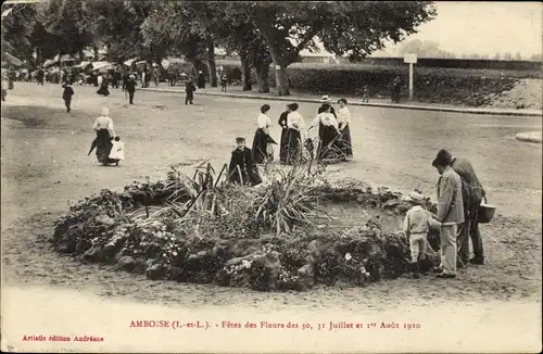 Ak Amboise Indre et Loire, Fetes des Fleurs vom 30., 31. Juli und 1. August 1910