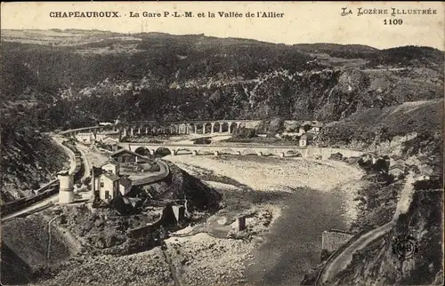 Ak Lozère, Chapeauroux, La Gare und das Vallee de l&#39;Allier