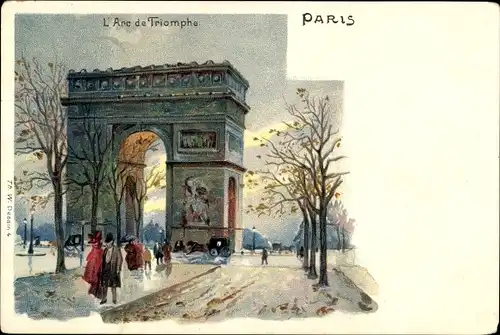 Litho Paris VIII, Triumphbogen, Arc de Triomphe