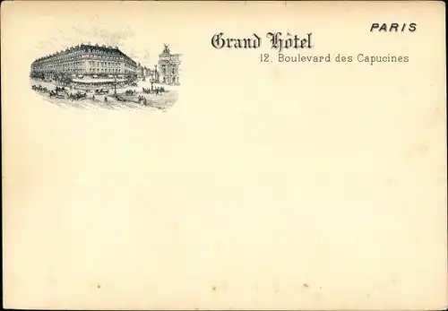 Litho Paris IX Boulevard des Capucines, Grand Hotel