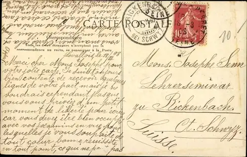 Postkarte Paris I Louvre, Brücke, Denkmal