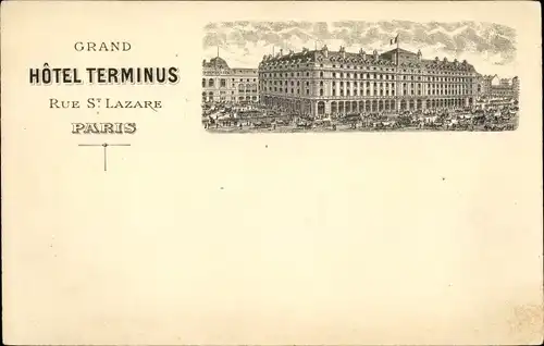 Litho Paris VIII, Rue Saint-Lazare, Grand Hotel Terminus