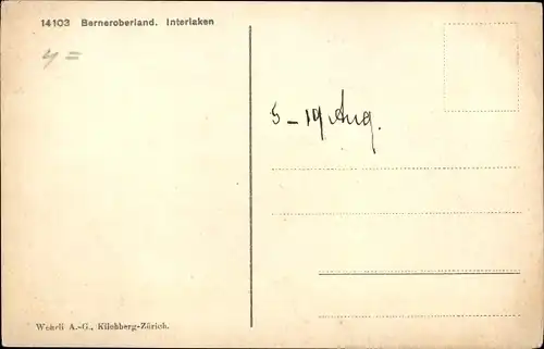 Ak Interlaken Kanton Bern Schweiz, Berneroberland, Bergketten
