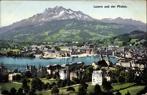 Ak Kanton Luzern Schweiz, Gesamtansicht, Pilatus