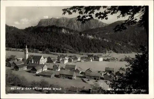 Ak Bezau in Vorarlberg, gegen Canisfluh Breg. Wald