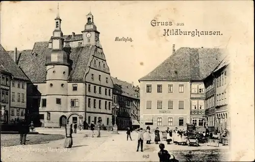 Ak Hildburghausen in Thüringen, Marktplatz