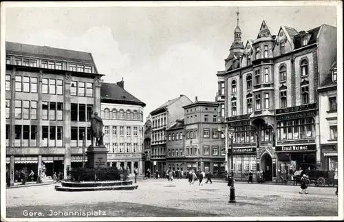 Ak Gera in Thüringen, Johannisplatz, Restaurant Ernst Weimer