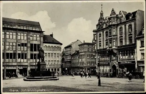 Ak Gera in Thüringen, Johannisplatz, Restaurant Ernst Weimer