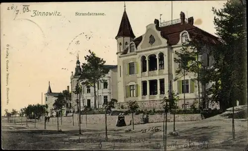 Ak Ostseebad Zinnowitz auf Usedom, Strandstraße