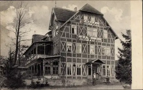 Ak Mühlhausen in Thüringen, Hotel und Pension Waldfrieden, Veranda