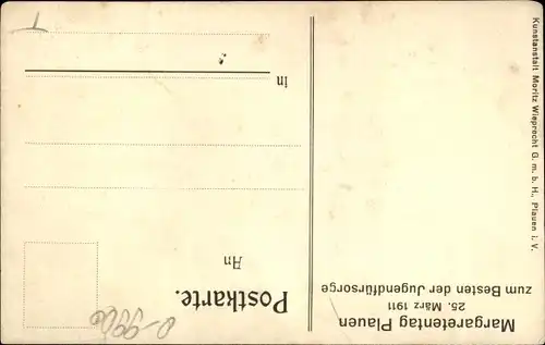 Künstler Ak Enders, A., Plauen im Vogtland, Margaretentag 25.03.1911