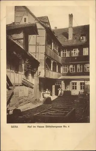 Ak Gera in Thüringen, Hof im Haus Böttchergasse No. 4