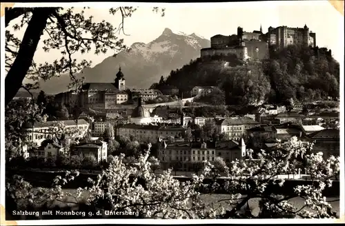 Ak Salzburg in Österreich, Panorama mit Nonnberg gegen Untersberg