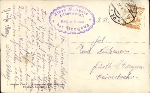 Ak Bregenz am Bodensee Vorarlberg, Gesamtansicht, Pfänderbahn