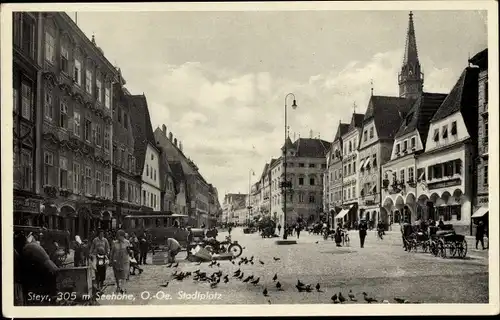 Ak Steyr in Oberösterreich, Stadtplatz