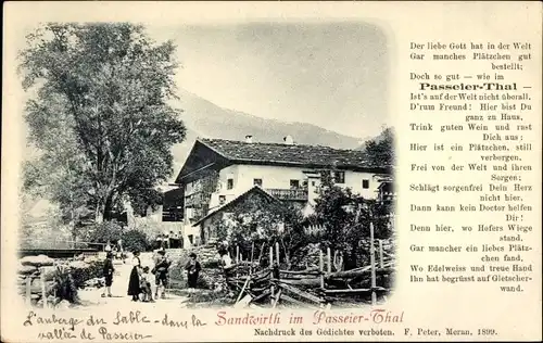 Ak Sankt Leonhard in Passeier San Leonardo in Passiria Südtirol, Sandwirt