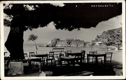 Foto Ak Petrovac na moru Montenegro, Restaurant-Terrasse