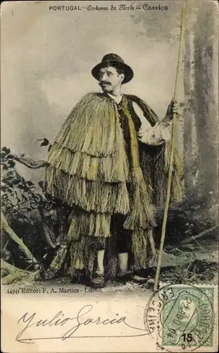 Ak Portugal, Mann in Volkstracht, Hirt