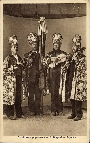 Ak S. Miguel Azoren Portugal, Costumes populares