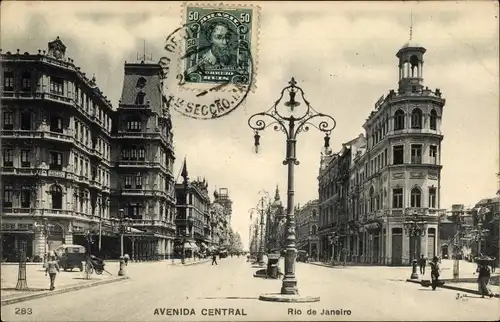 Ak Rio de Janeiro Brasilien, Avenida Rio Branco