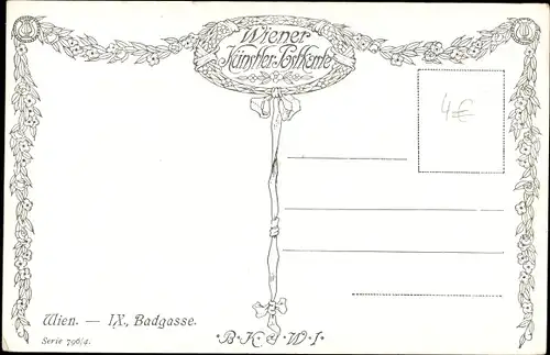 Künstler Ak Wien 9 Alsergrund Österreich, Badgasse