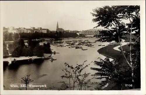 Foto Ak Wien 21 Floridsdorf, Wasserpark