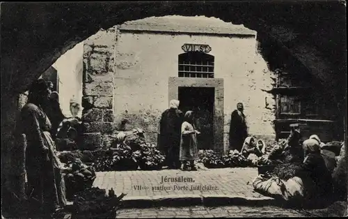 Ak Jerusalem Israel, Station VII, Gerichtstor