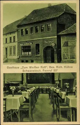 Ak Schwanebeck im Vorharz, Gasthaus Zum weißen Ross, Innenansicht