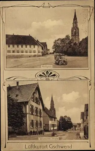Ak Gschwend Ostalbkreis, Marktplatz, Welzheimer Straße
