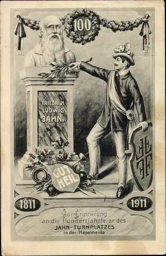 Ak Berlin Kreuzberg Hasenheide, Hundertjahrfeier des Jahn Turnplatzes 1911