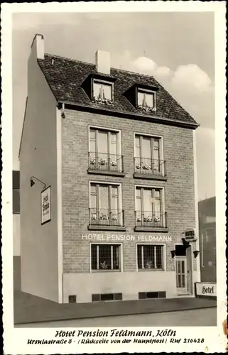 Ak Köln am Rhein, Hotel Pension Feldmann, Ursulastraße