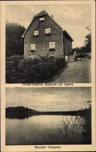 Ak Marienheide Oberbergischer Kreis, Pension Aussicht zur Spree, Brucher Talsperre