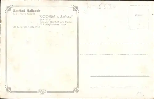 Ak Cochem an der Mosel, Gasthof Halbach