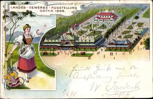 Wappen Litho Gotha in Thüringen, Landesgewerbeausstellung 1898