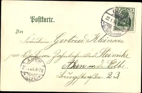 Litho Burg bei Magdeburg, Unterm Hagen