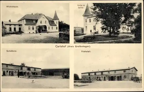 Ak Karolewo Carlshof Ostpreußen, Wohnhaus, Schäferei, Viehstall, Wohnhaus